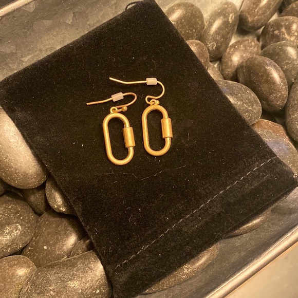 Mini Industrial Style Carabiner Earrings - Picture 1 of 4